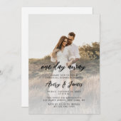 Elegantes One Day Away Foto Probe Dinner Einladung (Vorne/Hinten)