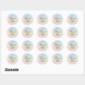 Elegantes Opal-Regenbogen-Script Danke Runder Aufkleber (Blatt)