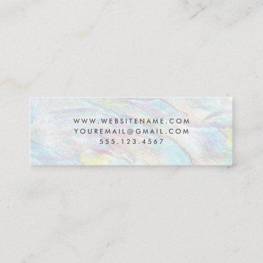 Elegantes opal Texturmuster einzigartig Mini Visitenkarte (Rückseite)