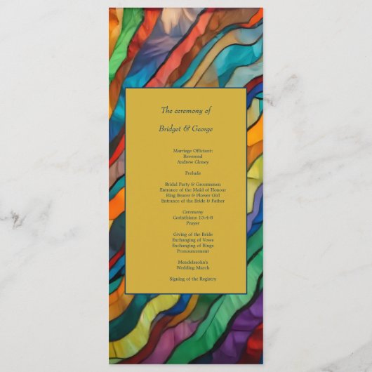 Elegantes opulentes afrikanisches Zielmenü Programm (Rückseite)