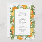 Elegantes Orange Blossom Foliage Brautparty Einladung (Vorderseite)