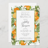 Elegantes Orange Blossom Foliage Brautparty Einladung (Vorne/Hinten)