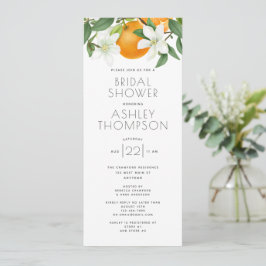 Elegantes Orange Blossom Foliage Brautparty Einladung