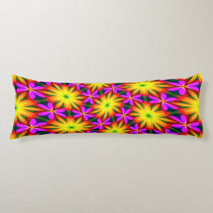 Elegantes Orange Blume Muster Seitenschläferkissen