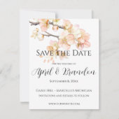 Elegantes Orange Blütenblüten Save The Date (Vorderseite)