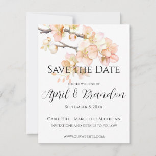 Elegantes Orange Blütenblüten Save The Date