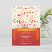Elegantes Orange Christmas Party Einladung (Stehend Vorderseite)