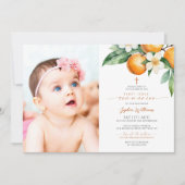 Elegantes Orange Foto Erste Heilige Kommune Einladung (Vorderseite)