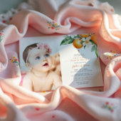 Elegantes Orange Foto Erste Heilige Kommune Einladung