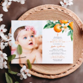 Elegantes Orange Foto Erste Heilige Kommune Einladung