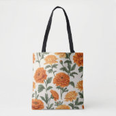 Elegantes Orange Gold Herbstmarigolds Muster Tasche (Vorderseite)