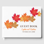 Elegantes Orange Herbstleaves Wedding Monogram Gästebuch (Vorderseite)