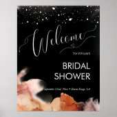 Elegantes Orange Ink Black Brautparty Willkommen Poster (Vorne)