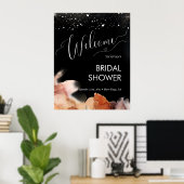 Elegantes Orange Ink Black Brautparty Willkommen Poster (Heimbüro)