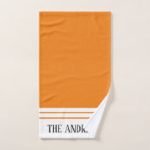 Elegantes Orange Mit Monogramm Name Badetuch Set (Handtuch)