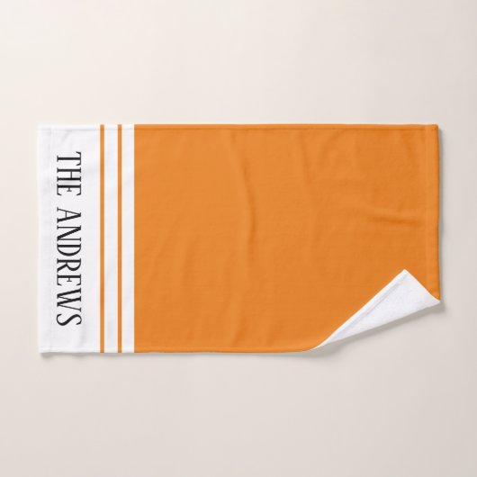 Elegantes Orange Mit Monogramm Name Badetuch Set (Handtuch)
