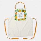 Elegantes Orange Obst und Blume Botanisch Schürze (Vorderseite)
