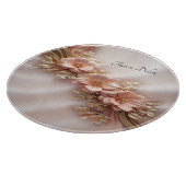 Elegantes Orange Peach Floral Cutting Board Schneidebrett (Ecke)