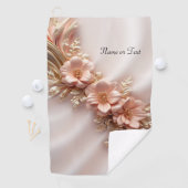 Elegantes Orange Peach Floral Golf Handtuch (Insitu)