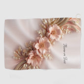 Elegantes Orange Peach Floral Golf Handtuch (Horizontal)