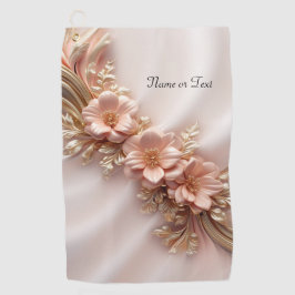 Elegantes Orange Peach Floral Golf Handtuch