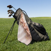 Elegantes Orange Peach Floral Golf Handtuch (Gras)