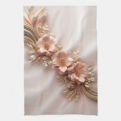Elegantes Orange Peach Floral Kitchen Handtuch (Vertikal)