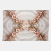 Elegantes Orange Peach Floral Kitchen Handtuch (Horizontal)