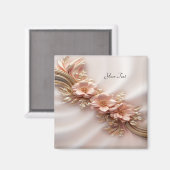 Elegantes Orange Peach Floral Magnet (Vorderseite/Rückseite)