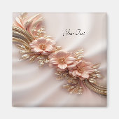 Elegantes Orange Peach Floral Magnet (Vorne)