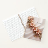 Elegantes Orange Peach Floral Notebook Notizblock (Innenseite)