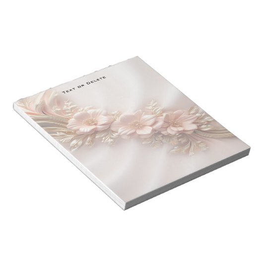 Elegantes Orange Peach Floral Notepad Notizblock (angewinkelt)