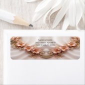 Elegantes Orange Peach Floral Return Address Label (Insitu)
