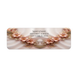 Elegantes Orange Peach Floral Return Address Label