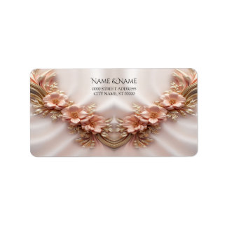 Elegantes Orange Peach Floral Return Address Label Adressaufkleber