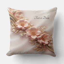 Elegantes Orange Peach Floral Throw Kissen