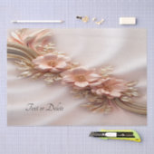 Elegantes Orange Peach Floral Tissue Paper Seidenpapier (Handwerk)