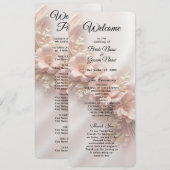 Elegantes Orange Peach Floral Wedding Program Programm (Vorne/Hinten)