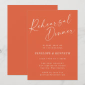 Elegantes Orange Script Probe Dinner Einladung (Vorne/Hinten)