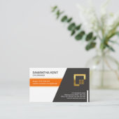 Elegantes Orange Stripe Trapezium Engineering Visitenkarte (Stehend Vorderseite)