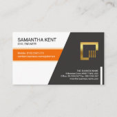 Elegantes Orange Stripe Trapezium Engineering Visitenkarte (Vorderseite)