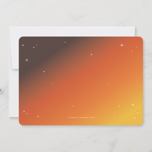 Elegantes Orange Sunset Spider Web Halloween-Party Einladung (Rückseite)