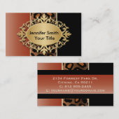 Elegantes orange und schwarzer gebrannt visitenkarte (Vorne/Hinten)