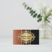 Elegantes orange und schwarzer gebrannt visitenkarte (Stehend Vorderseite)