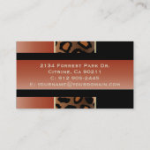 Elegantes orange und schwarzer gebrannt visitenkarte (Rückseite)