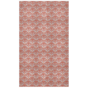 Elegantes Orange- und Silvery White Damask Muster Tischdecke