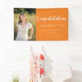 Elegantes Orange White Abschluss Foto Banner (Insitu)