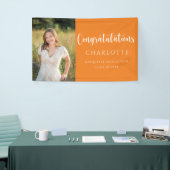 Elegantes Orange White Abschluss Foto Banner (Messeveranstaltung)