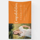 Elegantes Orange White Abschluss Foto Banner (Vertikal)