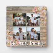 Elegantes orangefarbenes, blumengeschmücktes Holz Fotoplatte (Vorderseite)